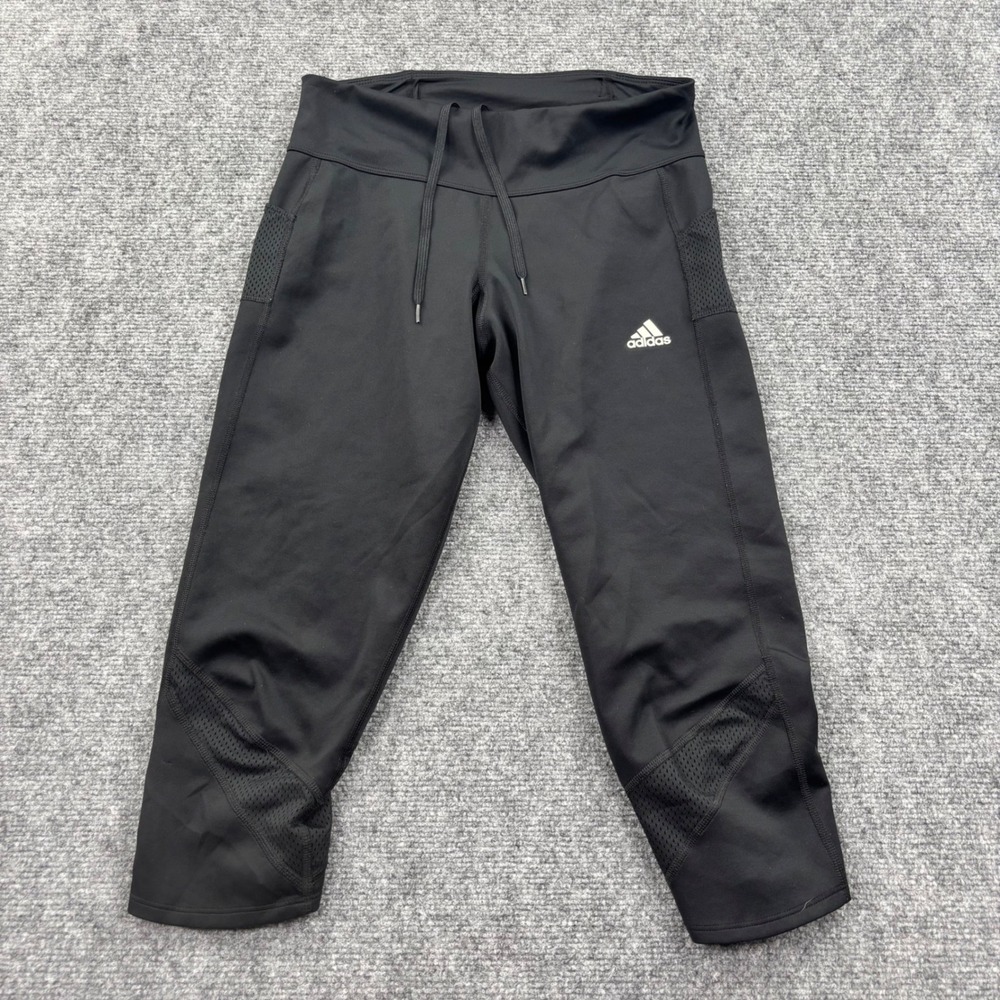 Adidas Running Leggings M Black‎ AeroReady Mesh Panel Cropped Tights Men's